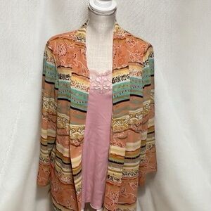 K & Company duster jacket. Pink. Size large petit